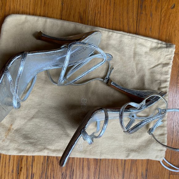 Sergio Rossi silver strappy leather heels - Picture 12 of 16